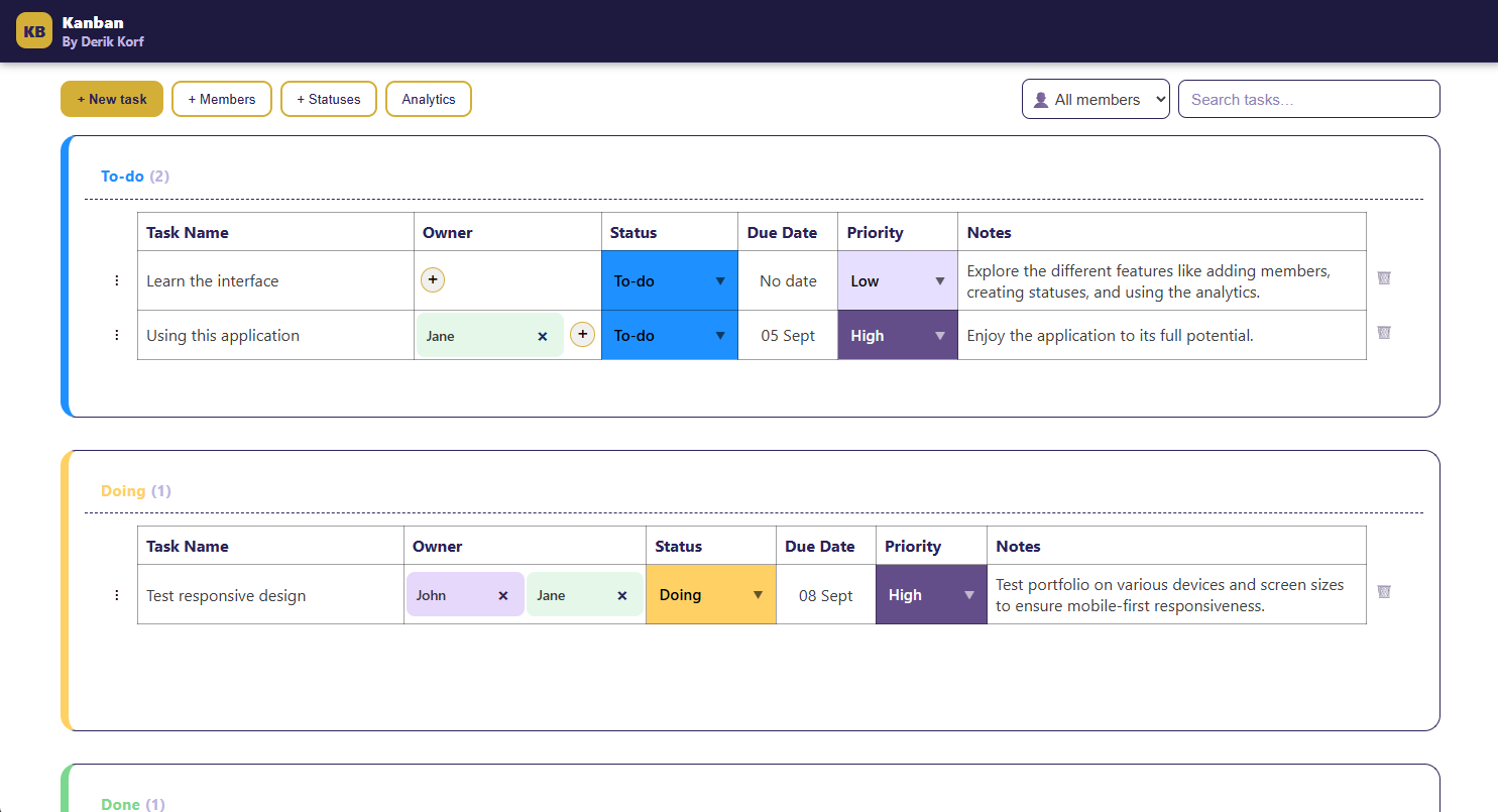 Kanban Task Manager